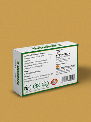 AJ Wellness - VITAMIN E 400 MG - Antioxidant Support for Skin & Wellness