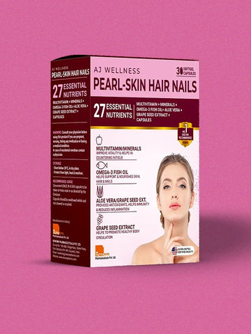 AJ Wellness Pearl Skin Hair Nails - Support Skin Health, Nail Strength & Hair Growth