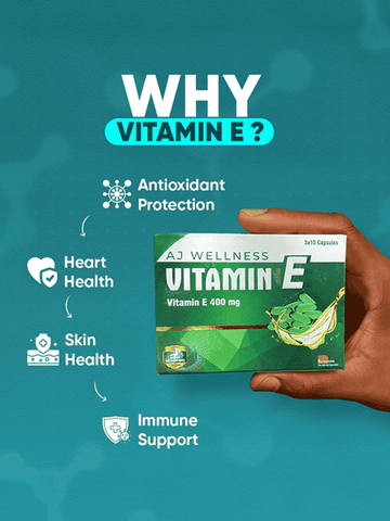 AJ Wellness - VITAMIN E 400 MG - Antioxidant Support for Skin & Wellness