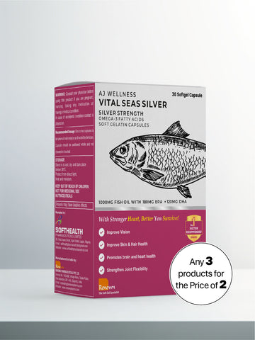 AJ Wellness Vital Seas (Silver) - Pure Omega-3 for Heart, Brain & Joint Health