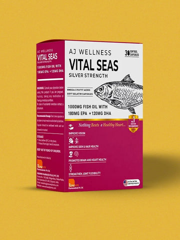 AJ Wellness Vital Seas (Silver) - Pure Omega-3 for Heart, Brain & Joint Health