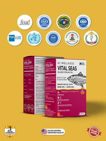 AJ Wellness Vital Seas (Silver) - Pure Omega-3 for Heart, Brain & Joint Health