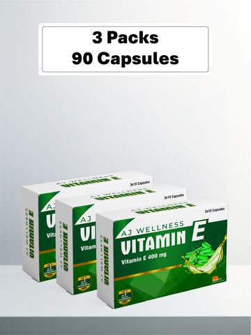 AJ Wellness - VITAMIN E 400 MG - Antioxidant Support for Skin & Wellness