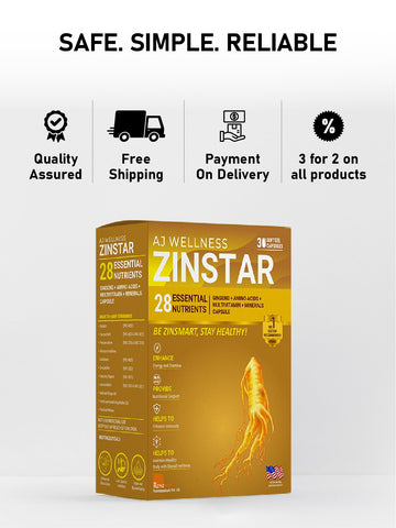 AJ Wellness Zinstar - Daily Immune & Vitality Support Supplement