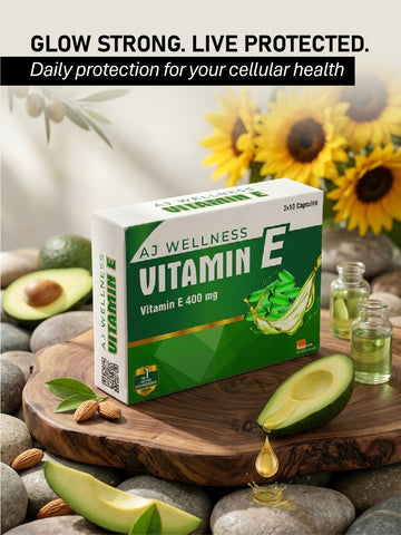 AJ Wellness - VITAMIN E 400 MG - Antioxidant Support for Skin & Wellness
