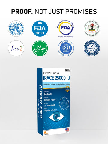 AJ Wellness - IPACE 25000 IU - Supplement for Clear Vision Every Day