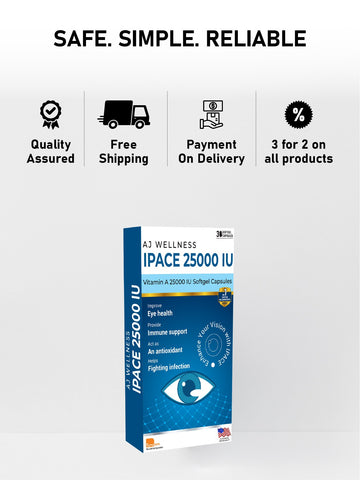 AJ Wellness - IPACE 25000 IU - Supplement for Clear Vision Every Day