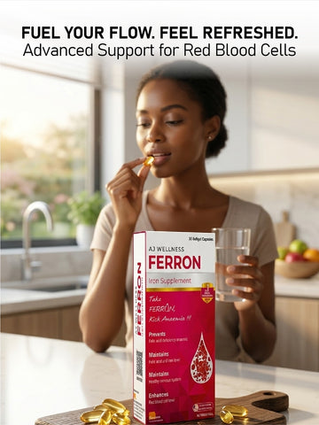 AJ Wellness FERRON - Iron & Folic Acid for Daily Wellness