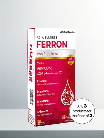 AJ Wellness FERRON - Iron & Folic Acid for Daily Wellness